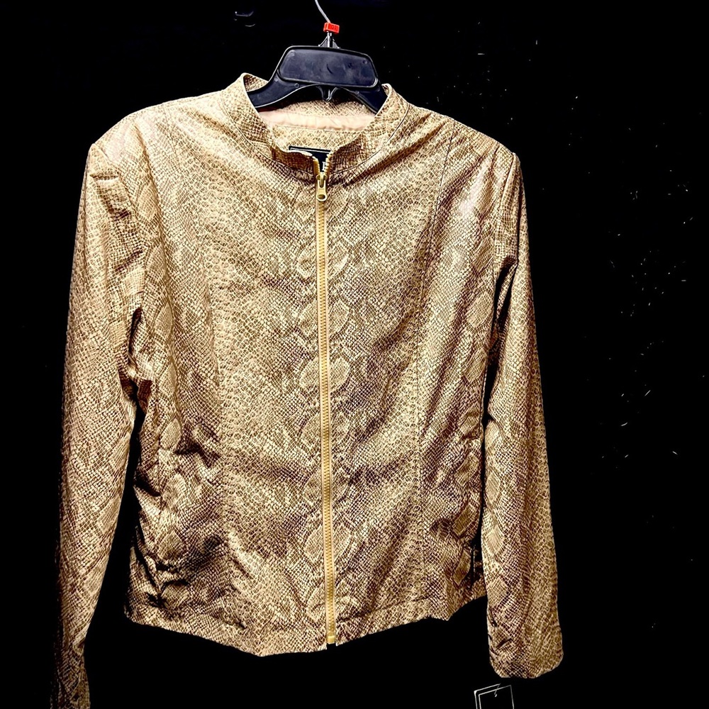 Brand new never worn FuDa Champagne snake skin jacket
